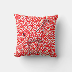 Romantische Giraffe voller Herzen Kissen