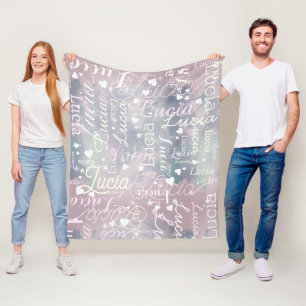 Romantische Girl's Purplish Hues Hearts Fleecedecke