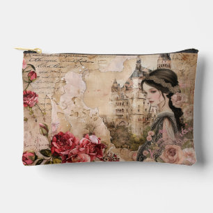 Romantische Girly Vintag Floral Abstrakt Collage Zubehörtasche