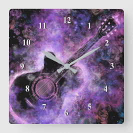 Romantische Gitarrenmusik - Magie Melodie Quadratische Wanduhr
