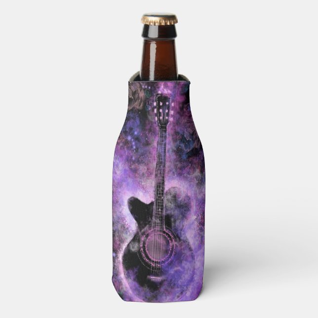 Romantische Gitarrenmusikflasche Cooler Flaschenkühler (Flaschenvorderseite)