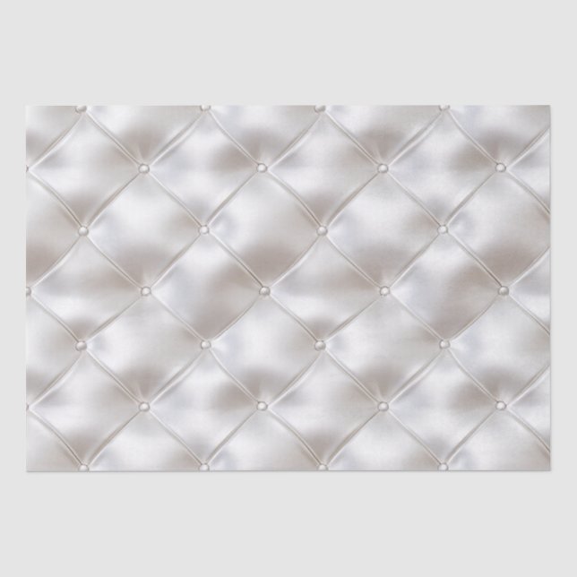 Romantische Glam White Imitats Leather Wedding Seidenpapier (Vorderseite)