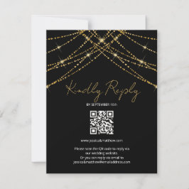 Romantische Gold String Wedding RSVP Karte