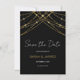 Romantische Gold String Wedding Save The Date