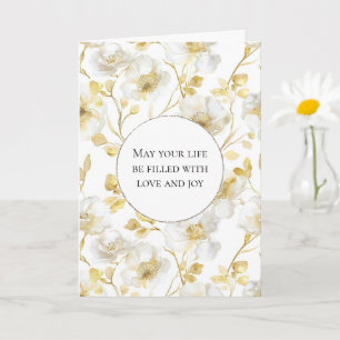 Romantische Goldblumenhochzeit Karte