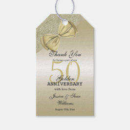 Romantische Goldbucht & Glitzer 50. Hochzeit Geschenkanhänger