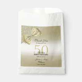 Romantische Goldbucht & Glitzer 50. Hochzeit Geschenktütchen