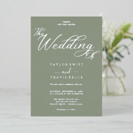 Romantische goldene Foil Sage Grüne Hochzeit Folieneinladung