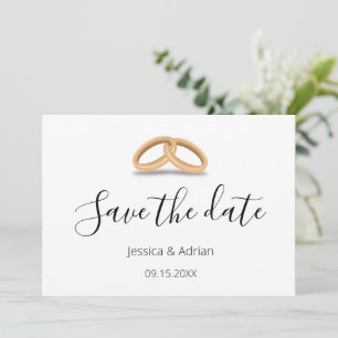 Romantische goldene Ringe Save the Date benutzerde