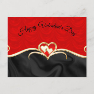 Romantische Goldene Wirbel & Herz Valentins Feiertagspostkarte
