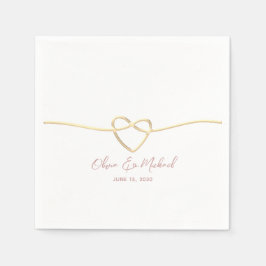 Romantische Goldfelsenhochzeit Serviette