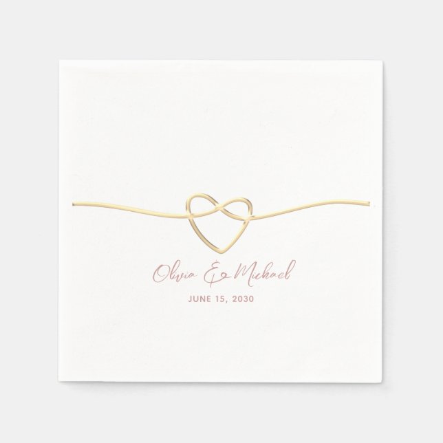 Romantische Goldfelsenhochzeit Serviette (Vorderseite)