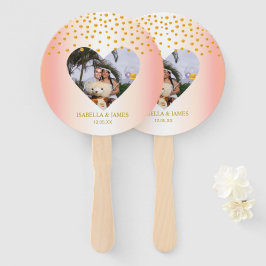 Romantische Goldfetti auf Rose Gold Personalisiert Fächer