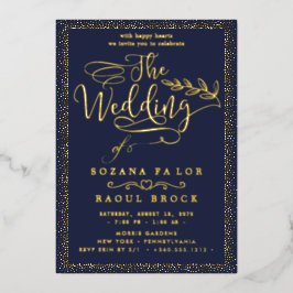 Romantische Goldfoil-Hochzeit Folieneinladung