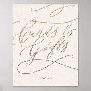 Romantische Goldkalligrafie   Elfenbeinkarten und  Poster