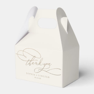Romantische Goldkalligrafie Ivory Wedding Vielen D Geschenkschachtel