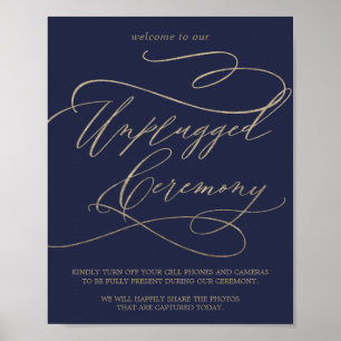 Romantische Goldkalligrafie-Marine - Unplugged Zer Poster