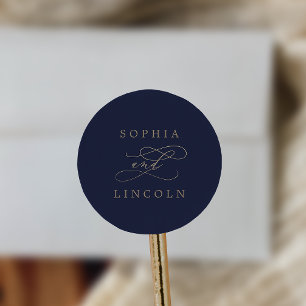 Romantische Goldkalligrafie   Umschlag Aufkleber d