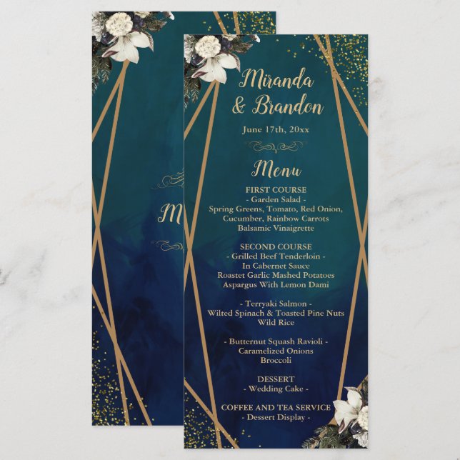 Romantische Goldmedailkarte zum Hochzeitstag (Vorne/Hinten)
