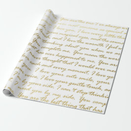 Romantische Goldzeitschrift für Typografie Geschenkpapier