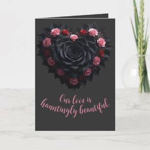 Romantische Gotik und melancholische schwarze Rose Karte