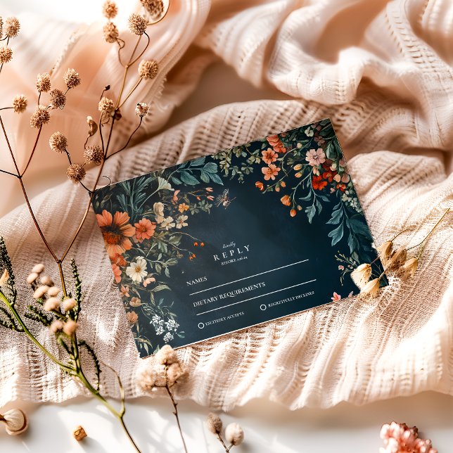 Romantische gotische Hochzeit RSVP Karte (Von Creator hochgeladen)