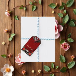 Romantische gotische Ikone: Herz, Rose, Schädel. Geschenkanhänger