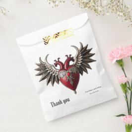 Romantische gotische Ikone: Herz, Rose, Schädel. Geschenktütchen
