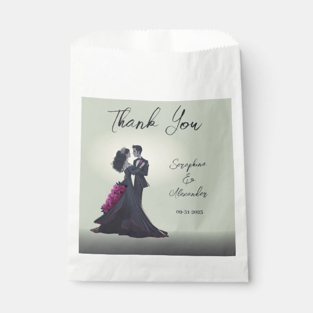 Romantische Gotische Liebhaber Elegant Vielen Dank Geschenktütchen (Vorderseite)