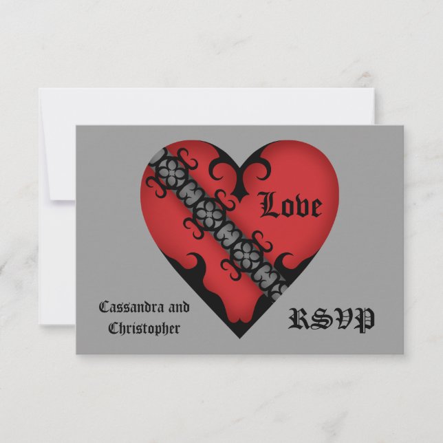 Romantische gotische mittelalterliche UAWG RSVP Karte (Vorderseite)