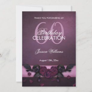 Romantische Gotische Rose & Petals Geburtstag Dankeskarte