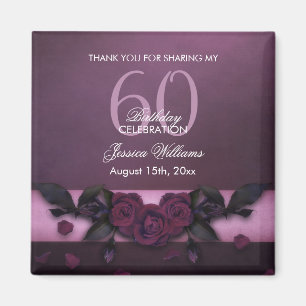 Romantische Gotische Rose & Petals Geburtstag Magnet
