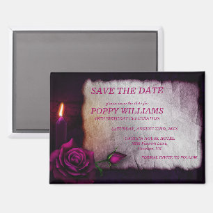 Romantische gotische Rose und Kerze zur Vorankündi Magnet