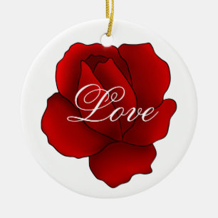 Romantische gotische Rote Rose Liebe Keramikornament