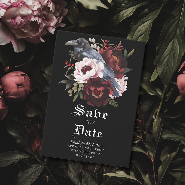 Romantische gotische Wasserfarbe Save the Date Einladung (Von Creator hochgeladen)