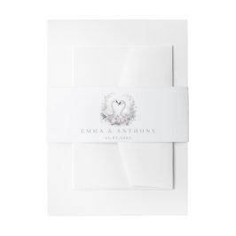 Romantische Grün-Schwan-Hochzeit Einladungsbanderole