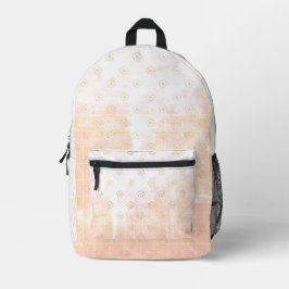 Romantische Grunge-Schultextur Gänseblümchen Blume Bedruckter Rucksack