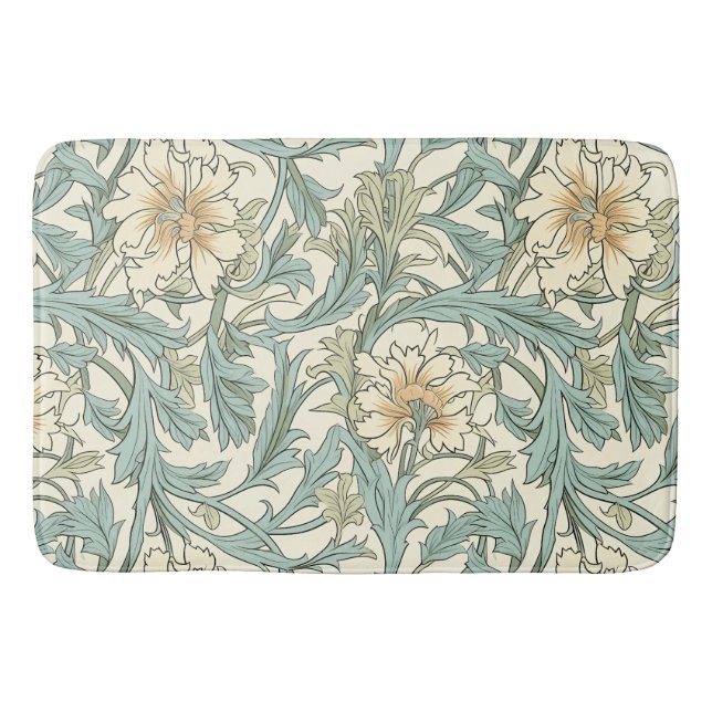 Romantische handgezeichnete botanische Wilde Blume Badematte (Vorderseite)