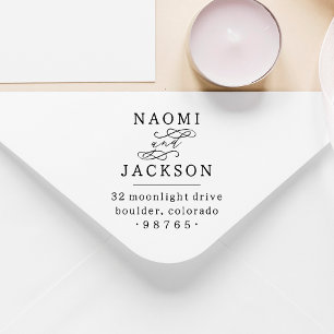 Romantische Handschrift Couple Wedding Rücksendead Gummistempel