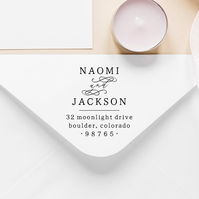 Romantische Handschrift Couple Wedding Rücksendead Gummistempel (Rubber Stamp Mock-up)