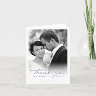 Romantische Handschrift Stilvolle Foto Hochzeit Dankeskarte