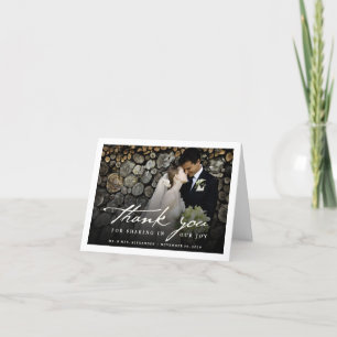 Romantische Handschrift Stilvolle Foto Hochzeit Dankeskarte
