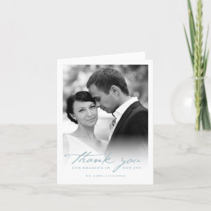 Romantische Handschrift Stilvolle Foto Hochzeit Dankeskarte