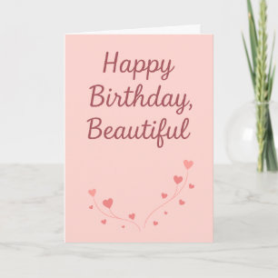 Romantische Happy Birthday Beautiful Karte für sie