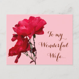 Romantische Happy Valentine rote Rose Blume Postkarte
