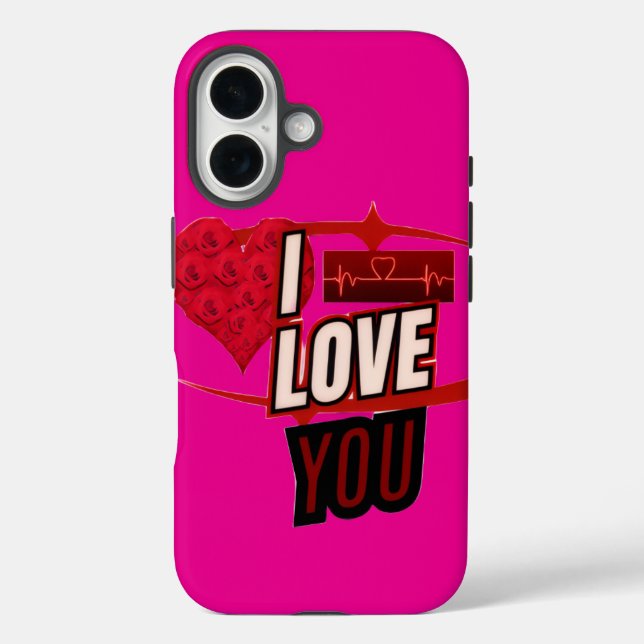 Romantische Heartbeat Rote Rose Phone Case (Rückseite)