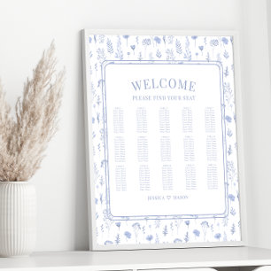 Romantische hellblaue Hochzeitskarte Poster