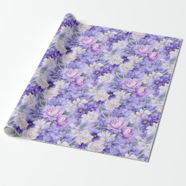 Romantische, hellviolette Blumen Geschenkpapier