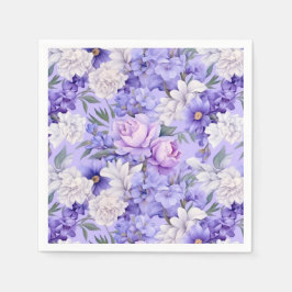 Romantische, hellviolette Blumen Serviette