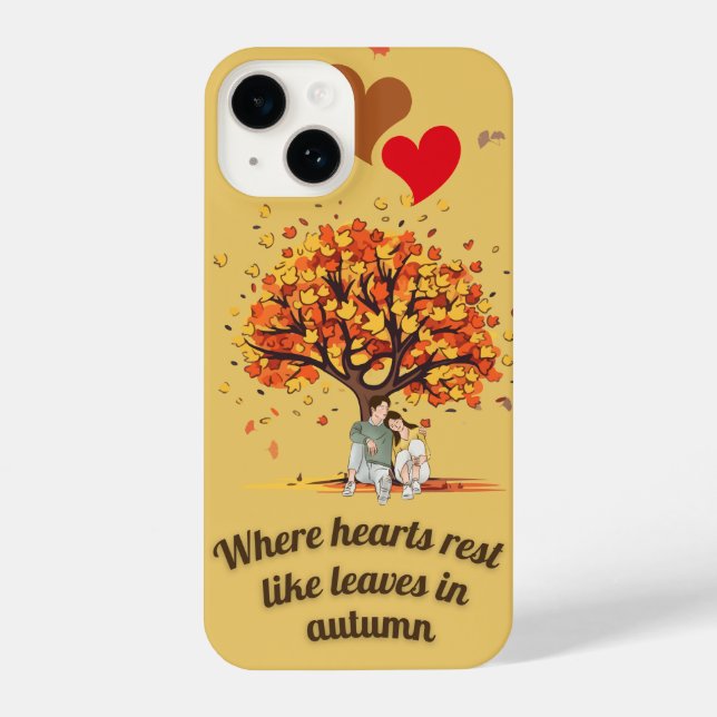 Romantische Herbstbaum Couple iPhone Case iPhone 14 Hülle (Rückseite)
